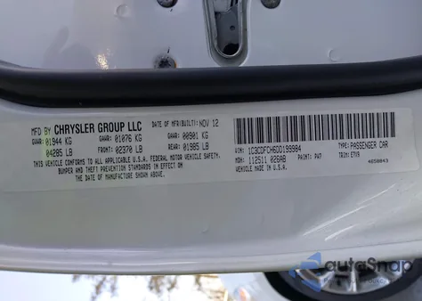 2013 Dodge Dart Limited z USA, uszkodzony, nr VIN 1C3CDFCH6DD199984